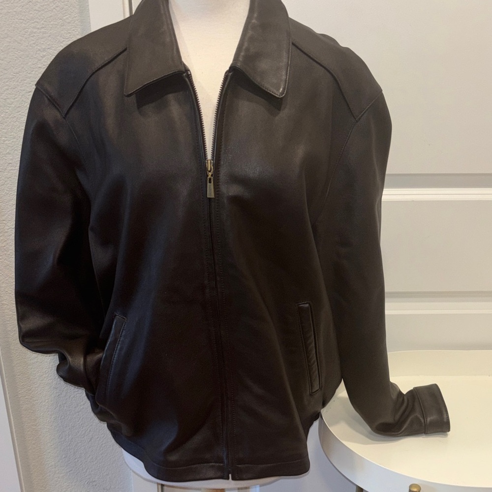 GUC Reilly Olmes Brown Leather Jacket for Men